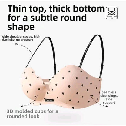 Polka Dot Seamless Push Up Bra