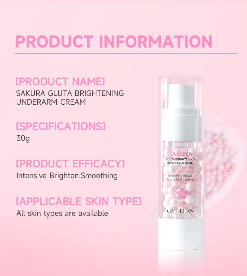 GMEELAN Sakura Underarm Whitening Cream Body Lotion Pearl Moisturizer 30g