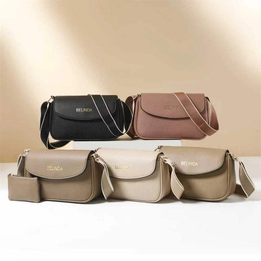 2-in-1 Wide Strap Leather Sling Bag with Wallet (Ver.2)