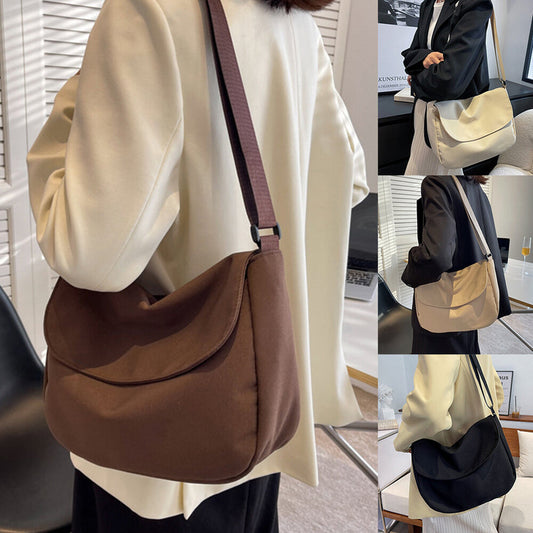 Unisex Japanese Style Minimalist Canvas Messenger Bag