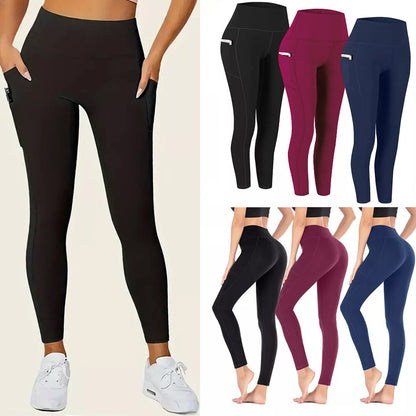 High Waist Fitness Sports Leggings with Side Pockets