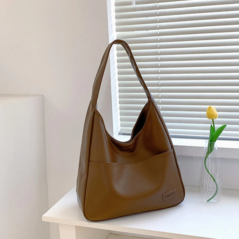 Simple Elegant Soft Leather Shoulder Bag