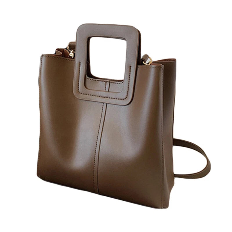 Square Handle Bucket Bag