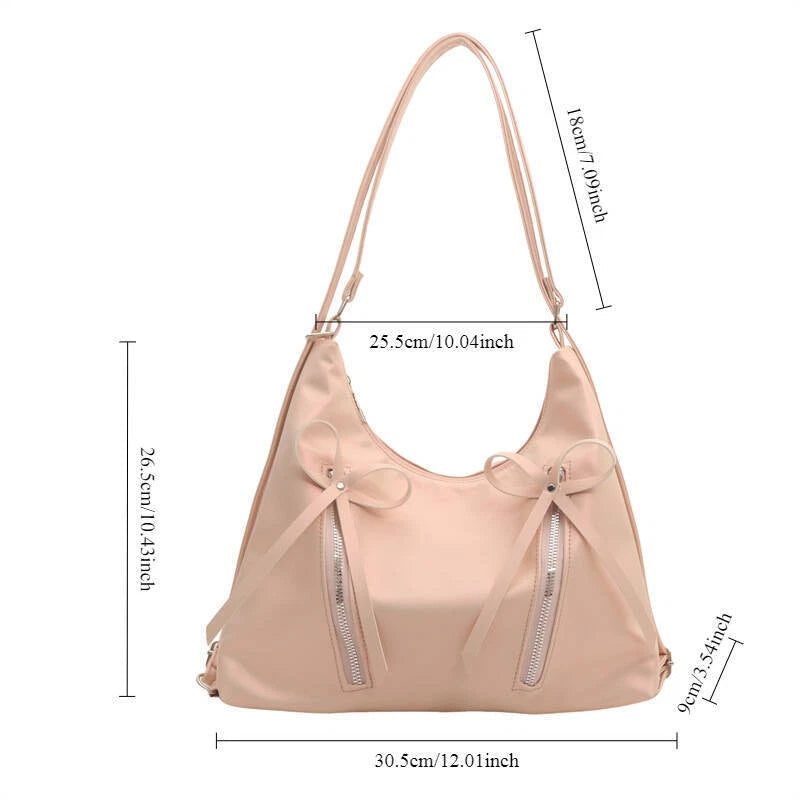 Three-Way Leather Bowknot Bag