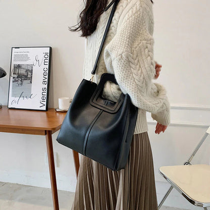 Square Handle Bucket Bag