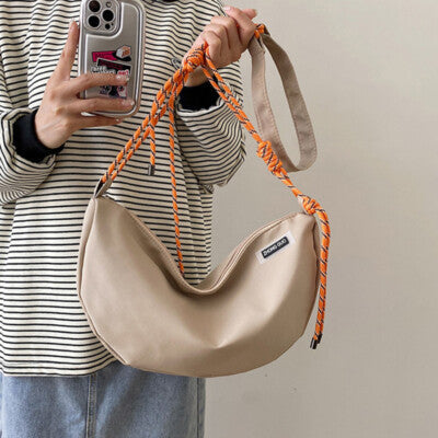 Japanese Drawstring Casual Nylon Sling Bag