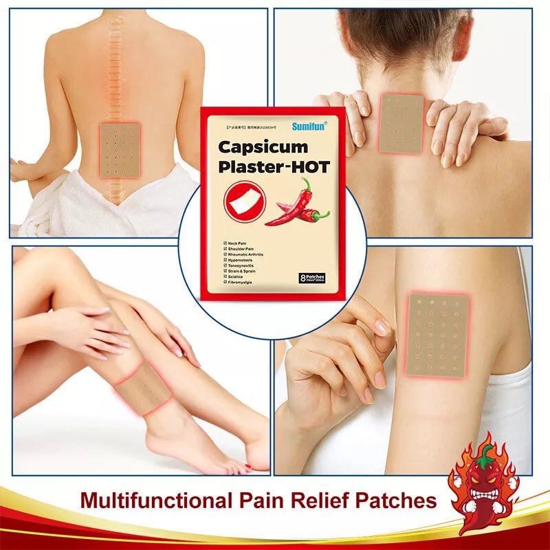 Capsicum Plaster Hot Pain Relieving Patch - 8Patches/Pack