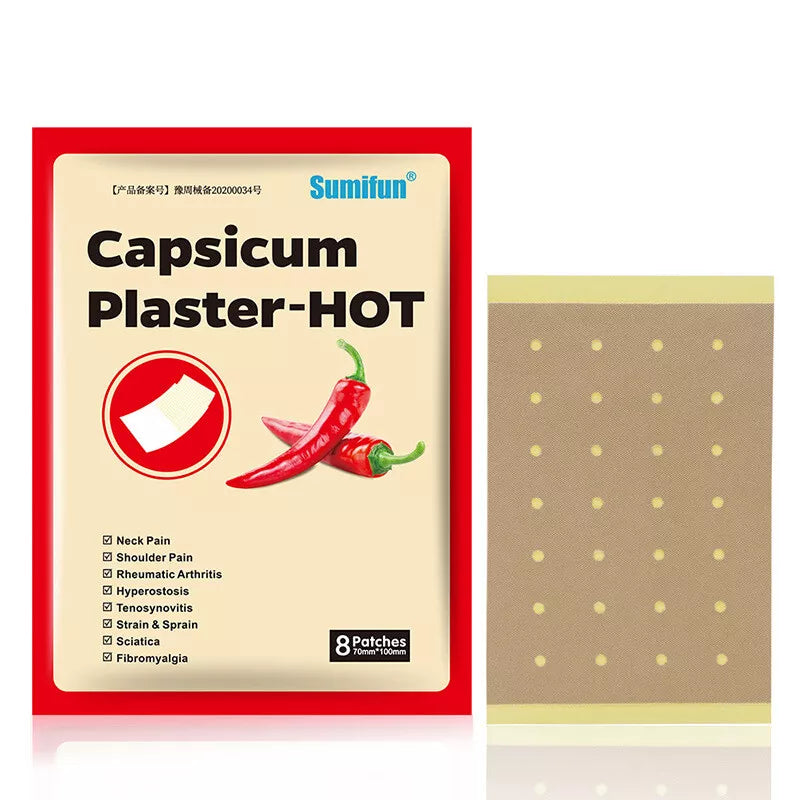 Capsicum Plaster Hot Pain Relieving Patch - 8Patches/Pack