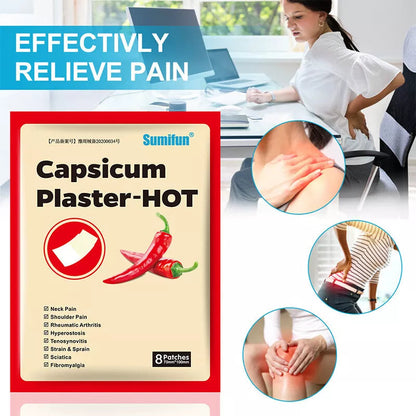 Capsicum Plaster Hot Pain Relieving Patch - 8Patches/Pack