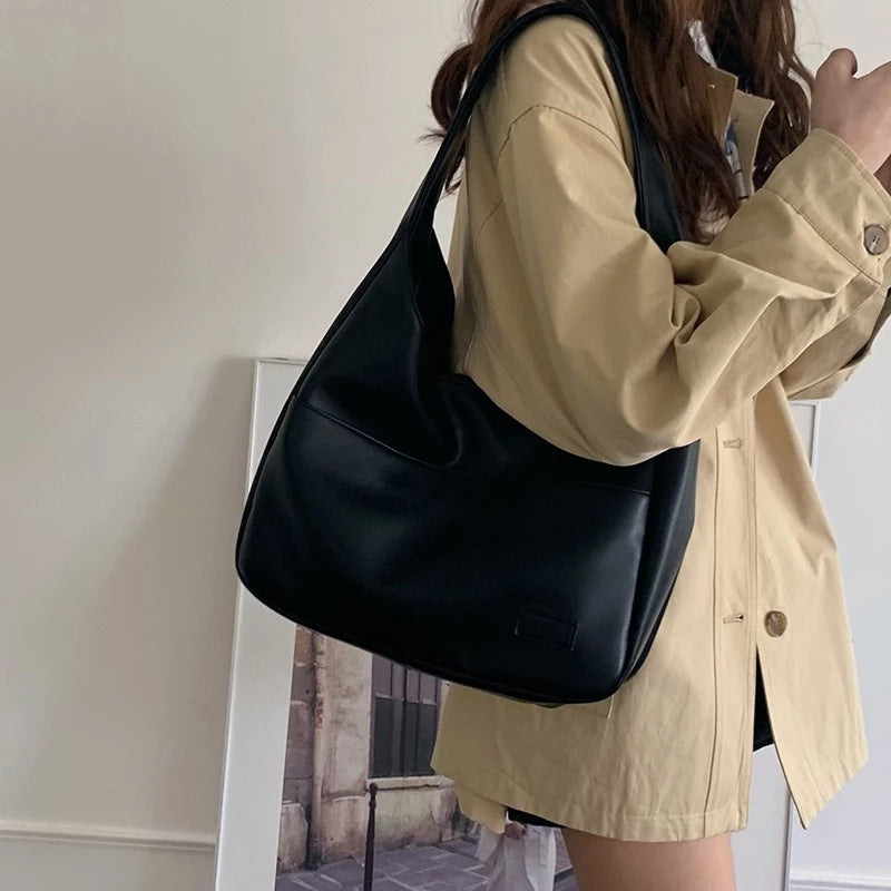 Simple Elegant Soft Leather Shoulder Bag