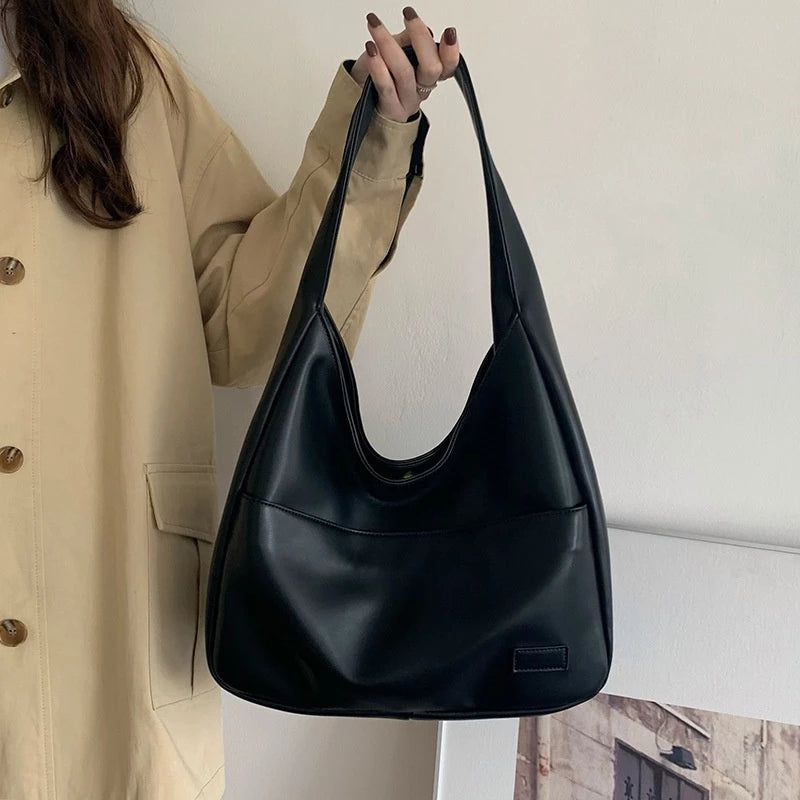 Simple Elegant Soft Leather Shoulder Bag