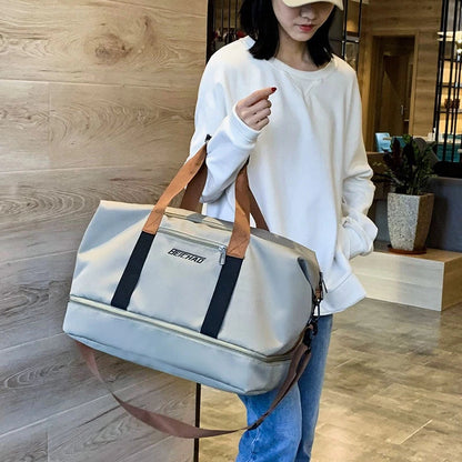 Large Capacity Travel Duffle Bag with Shoe Compartment