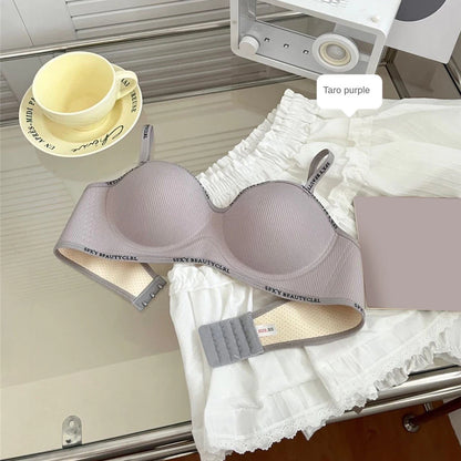 Non Wire Breathable Push Up Bra with Removable Strap