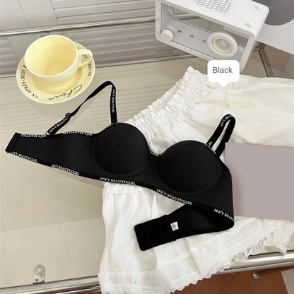 Non Wire Breathable Push Up Bra with Removable Strap