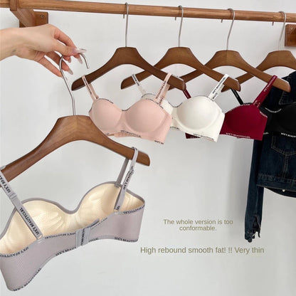 Non Wire Breathable Push Up Bra with Removable Strap