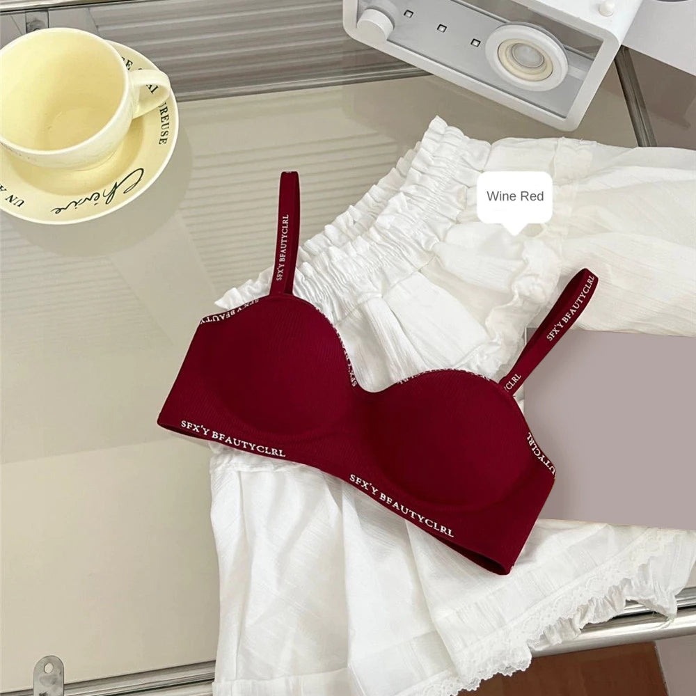 Non Wire Breathable Push Up Bra with Removable Strap