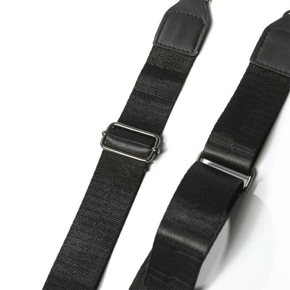 Men's High-End Plain Leather Sling Bag With Two-Zipper Front Pocket