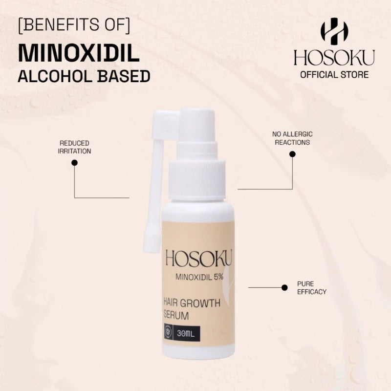 HOSOKU Minoxidil 5% Hair Growth Serum Alcohol Based 30ML