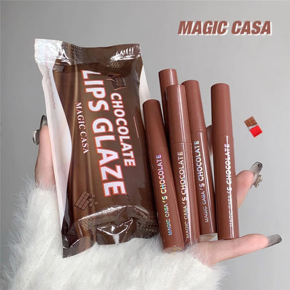 MAGIC CASA 5PCS Chocolate Matte Lip Glaze Set