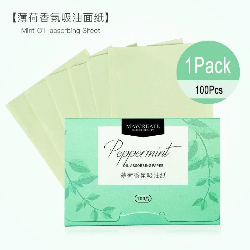 100 Sheets/Pack of High-Efficiency Oil Blotting Paper