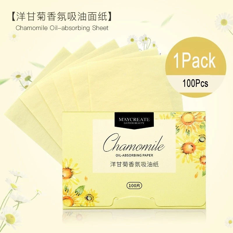 100 Sheets/Pack of High-Efficiency Oil Blotting Paper
