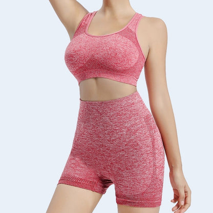 High Waist Yoga Short Sports Bra Set