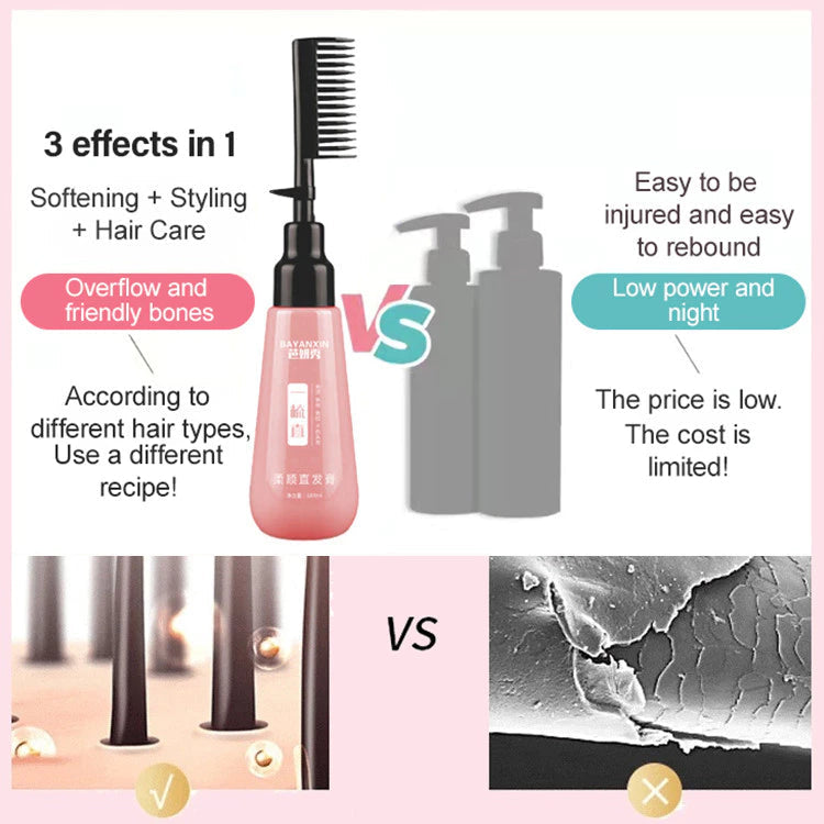 BAYAXIN Hair Straightening Serum with Comb Applicator