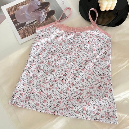 Floral Lace Trim Camisole