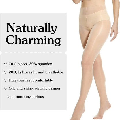 Sexy Sheer Pantyhose - Soft Shiny High Waist Tights, Anti-Snag & Tear-Resistant