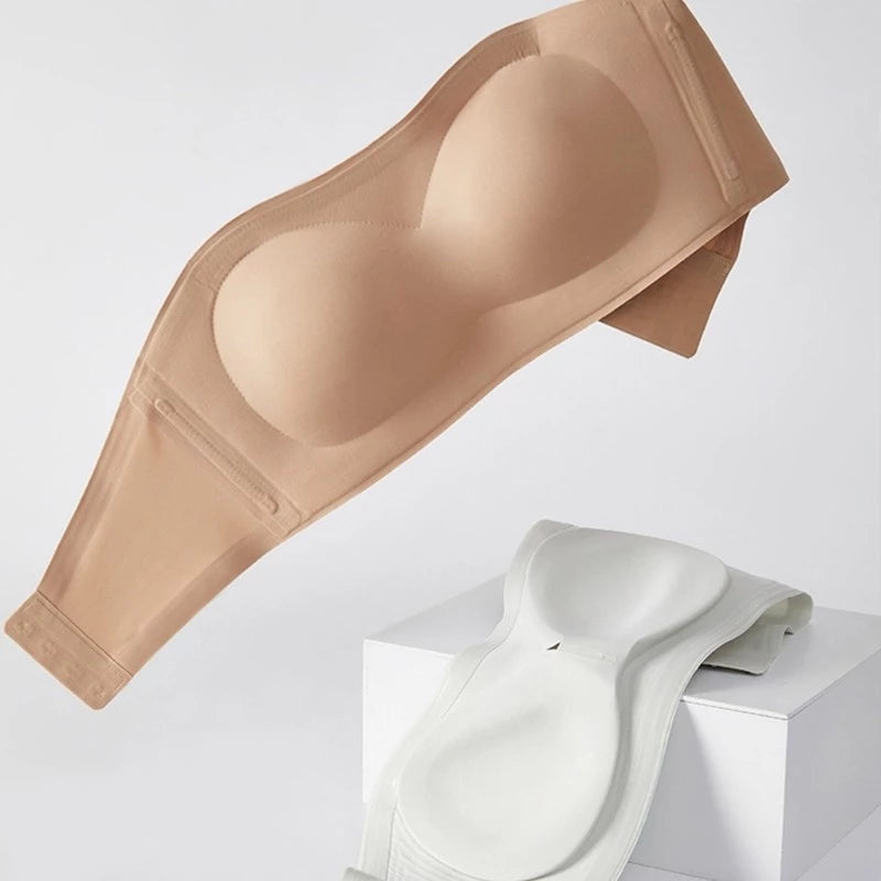 Strapless Padded Seamless Bra with Anti-Slip Design