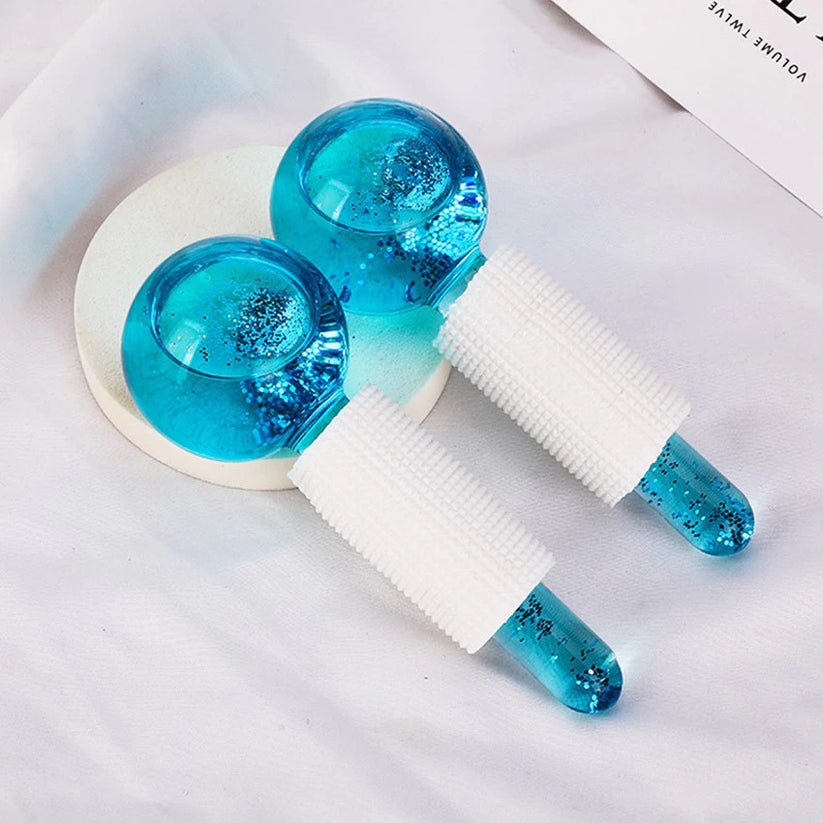 Facial Crystal Ice Hockey Roller Massager - 2pcs/Box