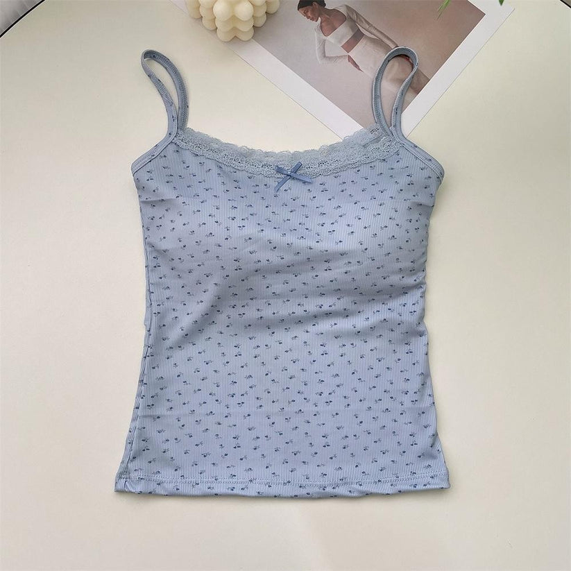 Coquette Lace Trim Padded Camisole