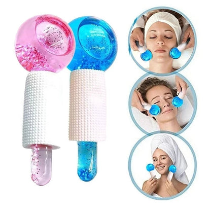 Facial Crystal Ice Hockey Roller Massager - 2pcs/Box