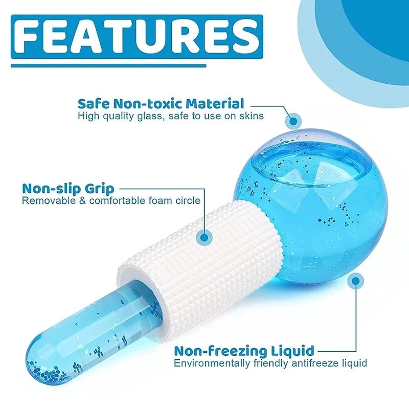 Facial Crystal Ice Hockey Roller Massager - 2pcs/Box