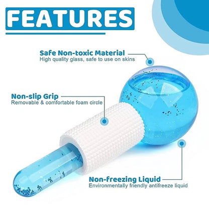 Facial Crystal Ice Hockey Roller Massager - 2pcs/Box