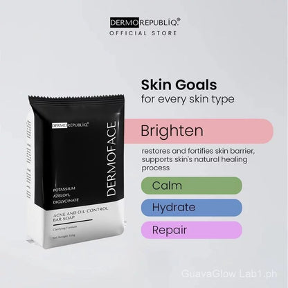 DermoFace Potassium Azeloyl Diglycinate Clarifying Oil Control for Acne Prone Soap Bar