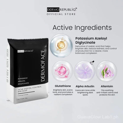 DermoFace Potassium Azeloyl Diglycinate Clarifying Oil Control for Acne Prone Soap Bar