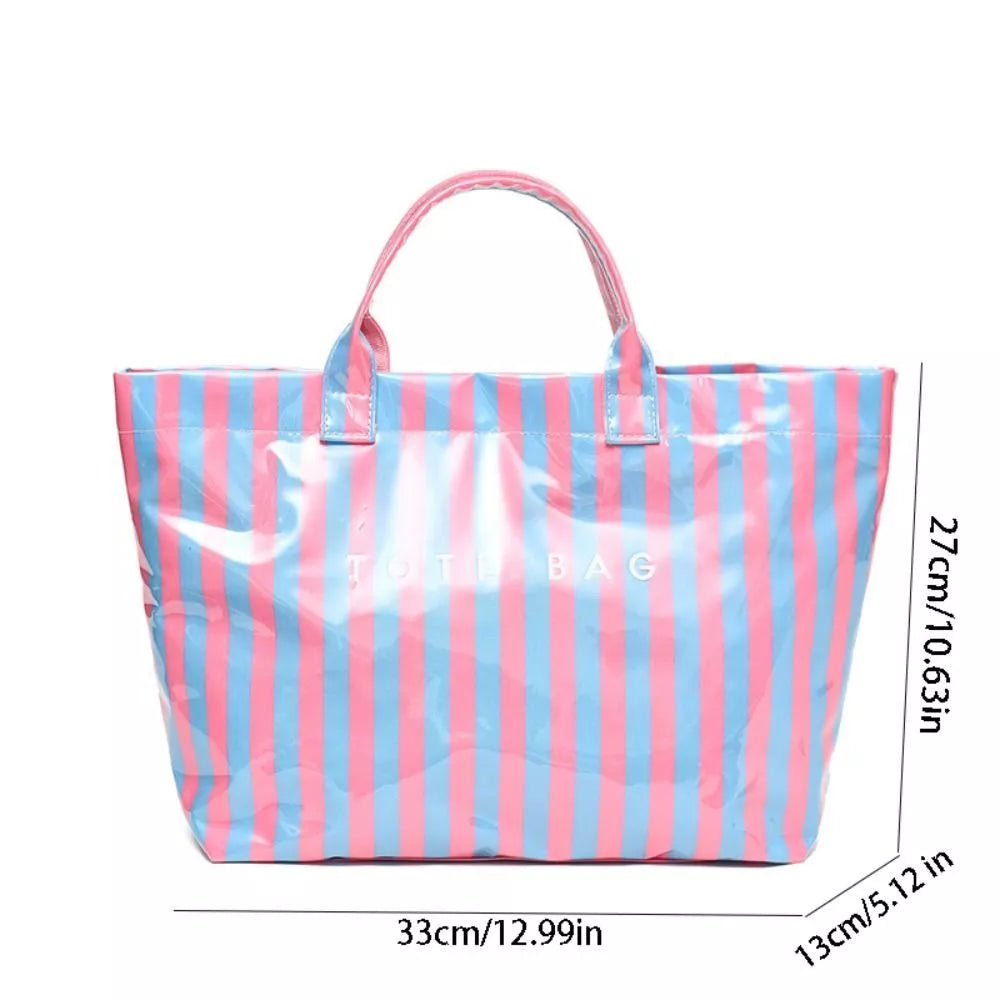 PVC Striped Tote Bag