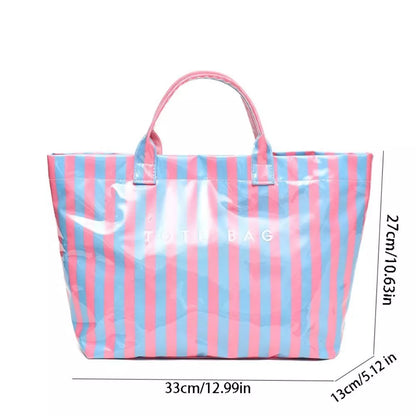 PVC Striped Tote Bag