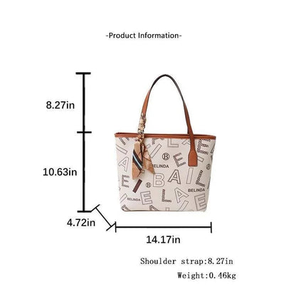 Premier High-End Leather Silk Scarf Tote Bag