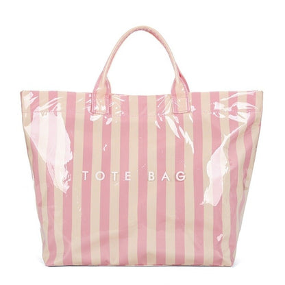 PVC Striped Tote Bag