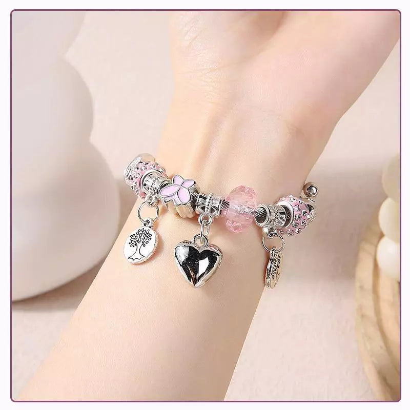 Pandora Inspired Silver & Gold Plated Charm Bracelet