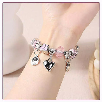 Pandora Inspired Silver & Gold Plated Charm Bracelet