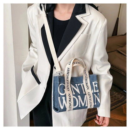 GM Trendy Canvas Letter Print Sling Bag
