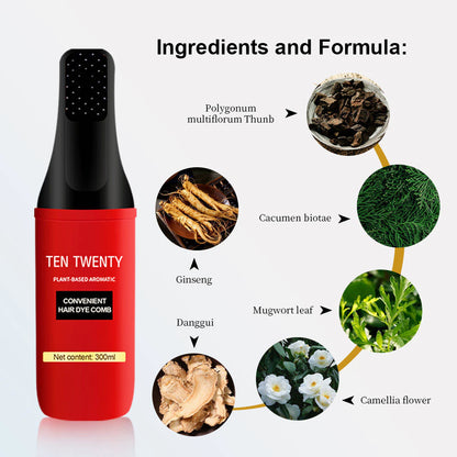 TEN TWENTY Plant-Based Aromatic convenient Hair Dye Comb