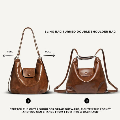 3in1 Luxury Large-Capacity Retro Backpack Crossbody Commuter Bag