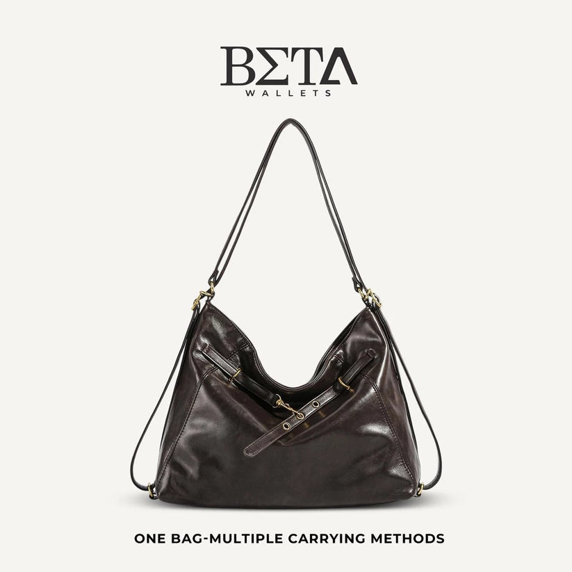 Leather Belt Motif 2-Way Shoulder Bag