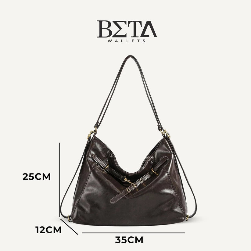 Leather Belt Motif 2-Way Shoulder Bag