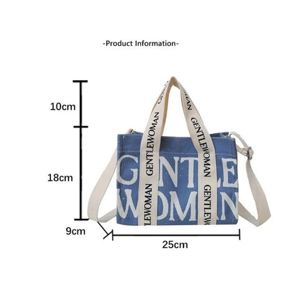 GM Trendy Canvas Letter Print Sling Bag