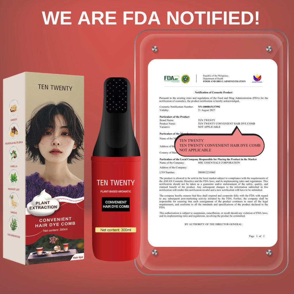 TEN TWENTY Plant-Based Aromatic convenient Hair Dye Comb